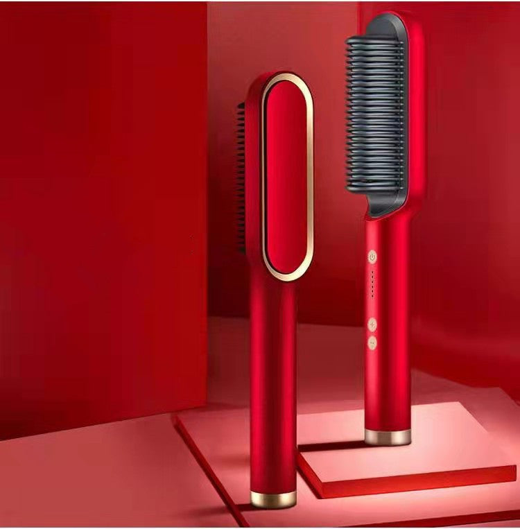 Electric Hair Brush: 2-in-1 Ionic Hair Straightener 