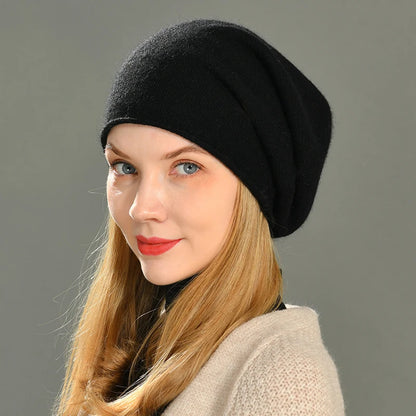 Premium Cashmere Slouchy Beanie for Women – Cozy & Chic