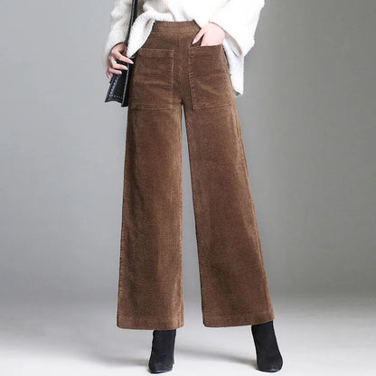 Retro-Inspired Corduroy Wide-Leg Pants