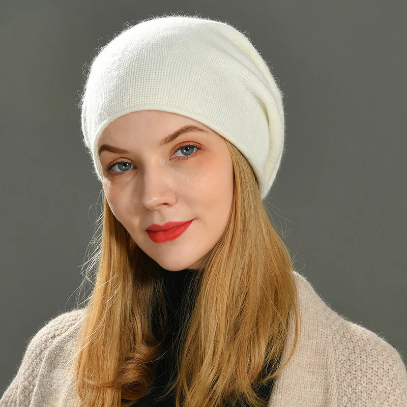 Premium Cashmere Slouchy Beanie for Women – Cozy & Chic