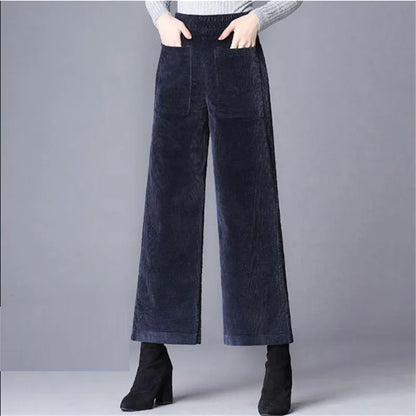 Retro-Inspired Corduroy Wide-Leg Pants