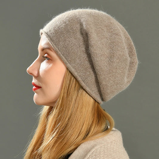 Premium Cashmere Slouchy Beanie for Women – Cozy & Chic