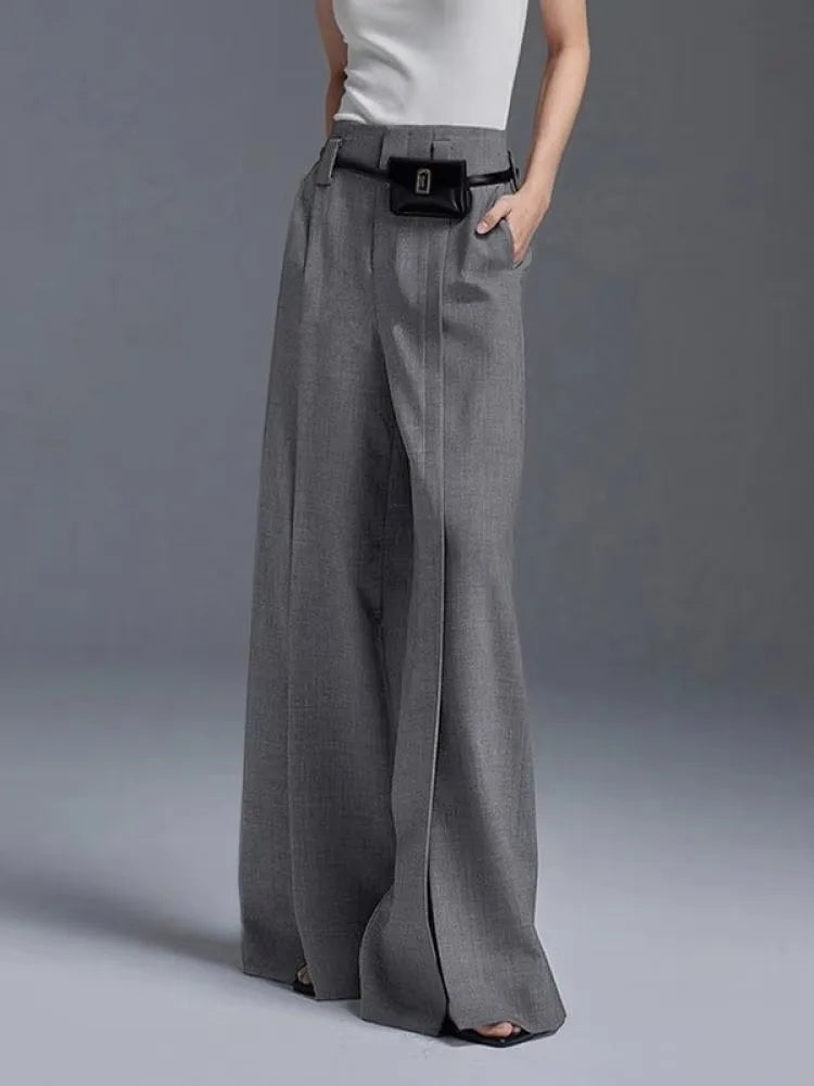 Modern High-Waist Split Pants