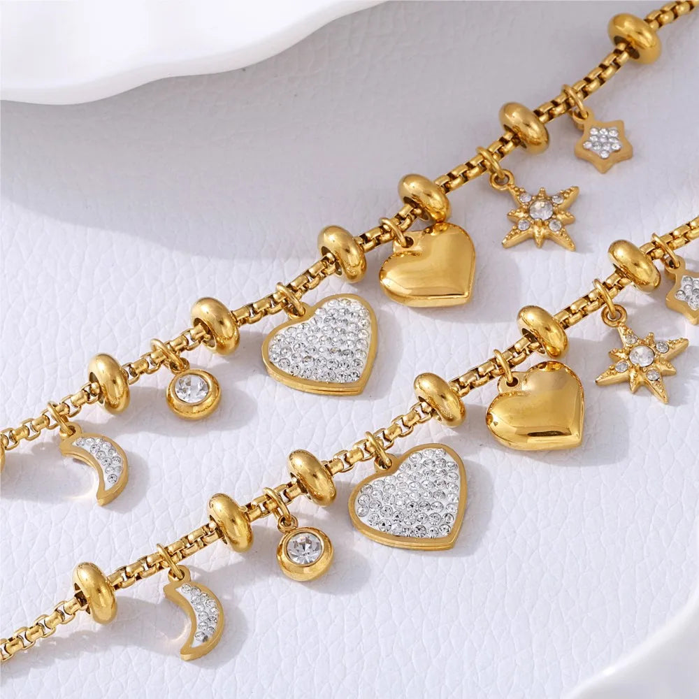 Luxury Charm Bracelet with Gold Finish