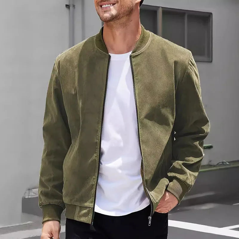 Slim-Fit Suede Jacket for Men