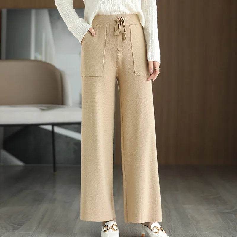 Merino Wool High-Waist Pants