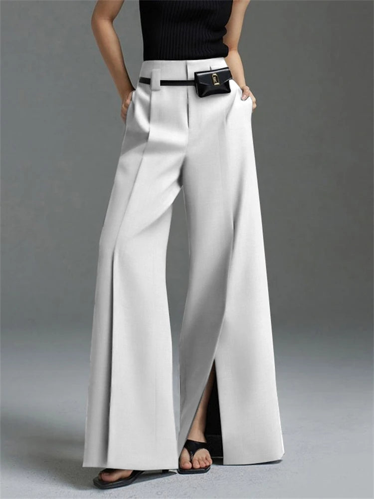 Modern High-Waist Split Pants