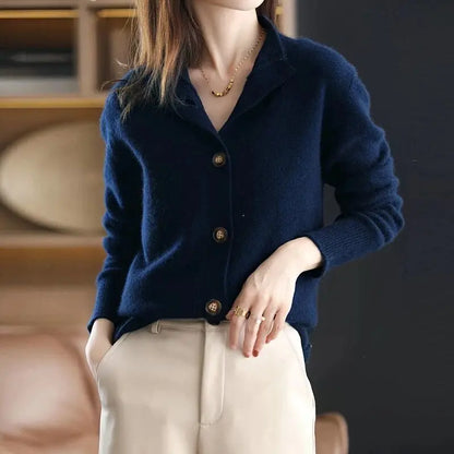 Elegant Loose Fit Knit Sweater Cardigan