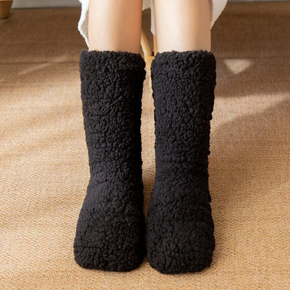 Cozy Velvet Coral Fleece Socks