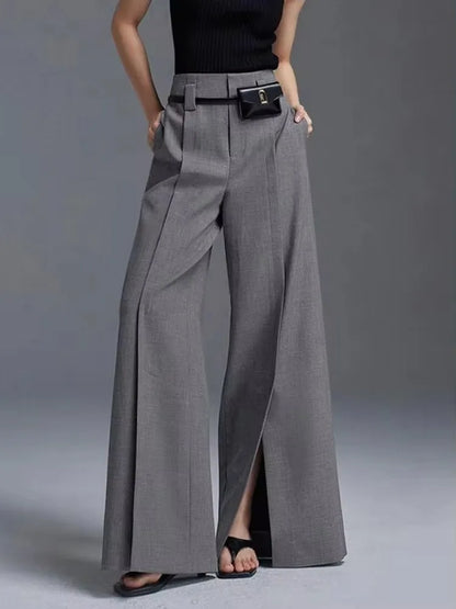 Modern High-Waist Split Pants