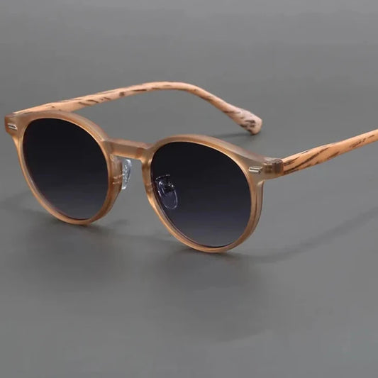 Frosted Frame Round Sunglasses