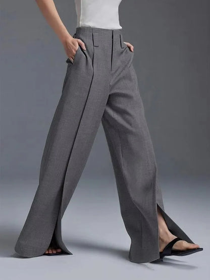 Modern High-Waist Split Pants