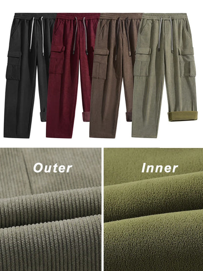 Multi-Pocket Winter Corduroy Pants