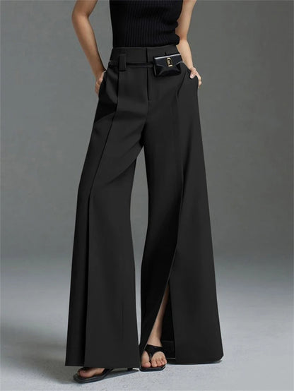 Modern High-Waist Split Pants