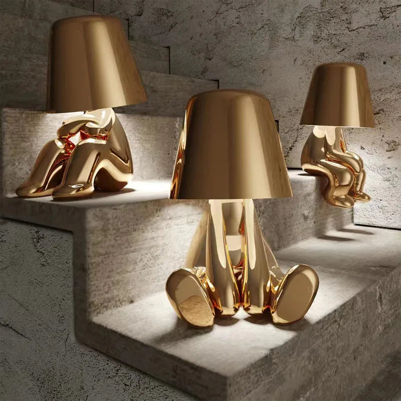 Little Golden Thinker Lamp – Chic Night Light