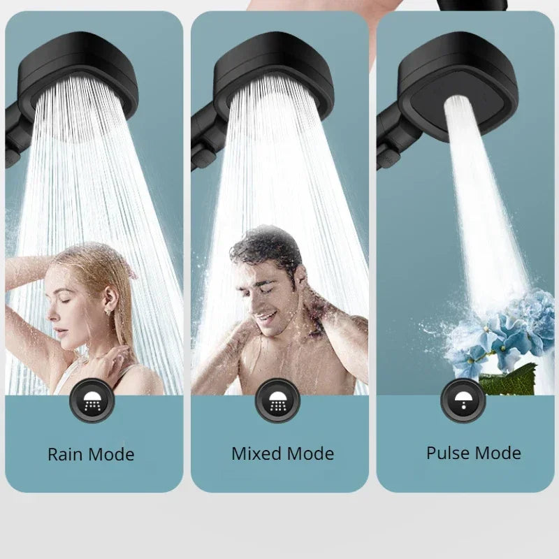 High Pressure Shower Head - Water Saving, 3 Modes, Adjustable Spray