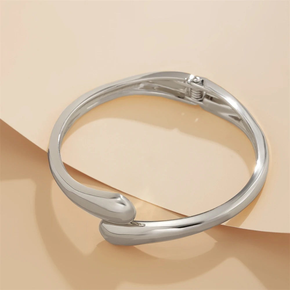 Stylish Wide Metal Bangle Ring