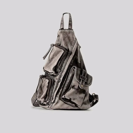 Vintage Leather Sling Backpack for Women