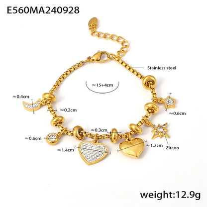 Luxury Charm Bracelet with Gold Finish