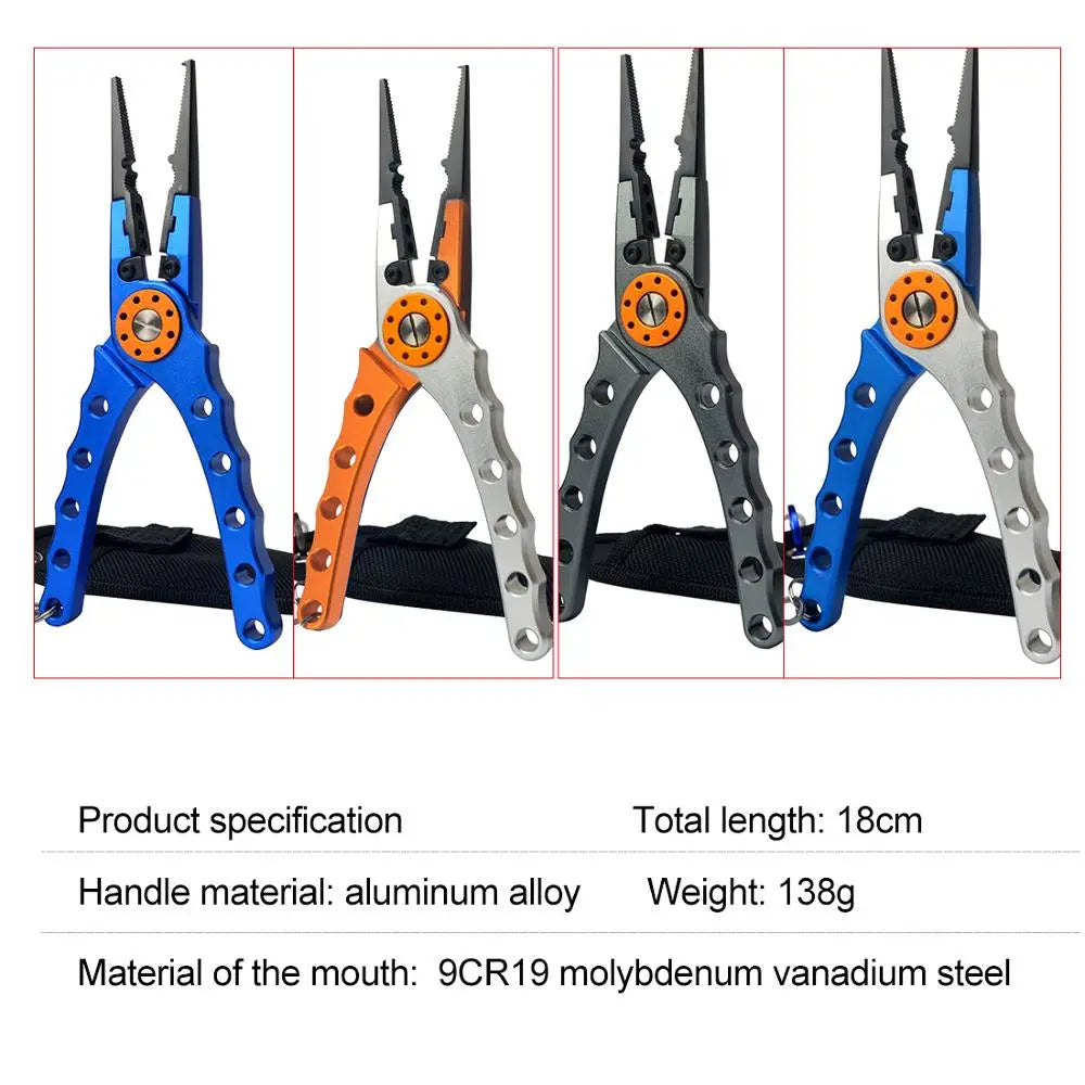 Multifunctional Fishing Pliers, Scissors, Hook Remover - 20cm