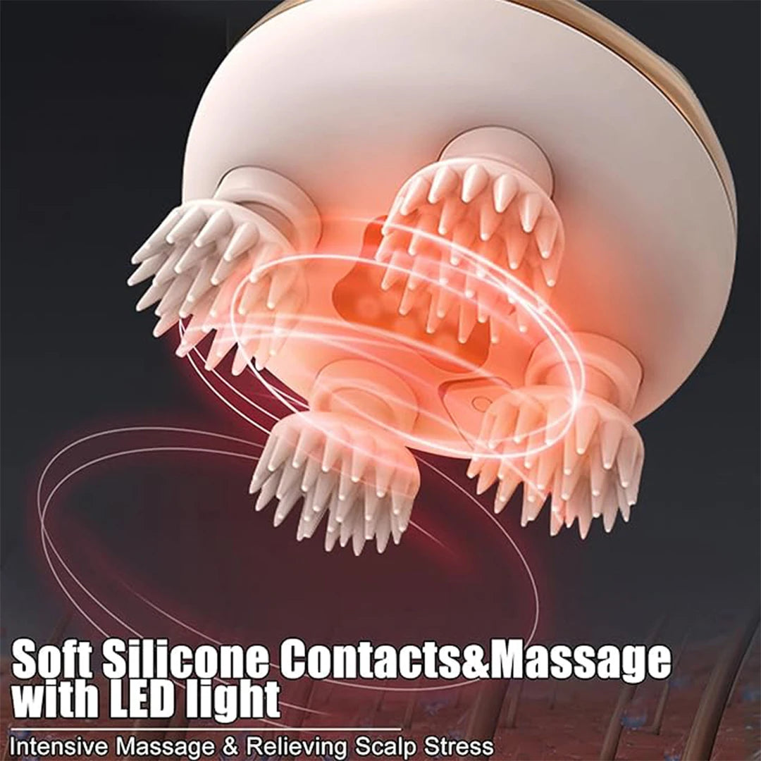 Electric Scalp Massager - Silicone Head Spa with Red Light Therapy