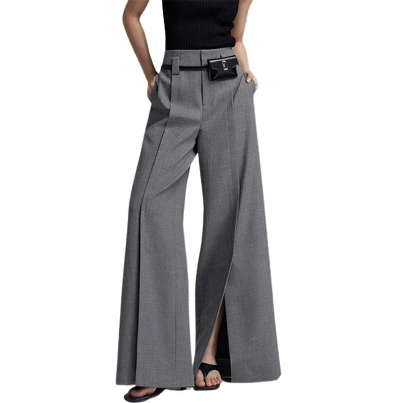 Modern High-Waist Split Pants