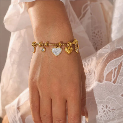 Luxury Charm Bracelet with Gold Finish