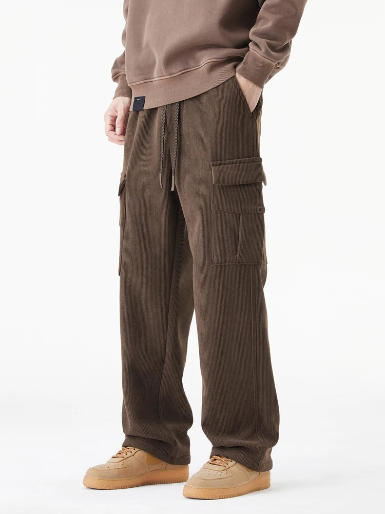 Multi-Pocket Winter Corduroy Pants