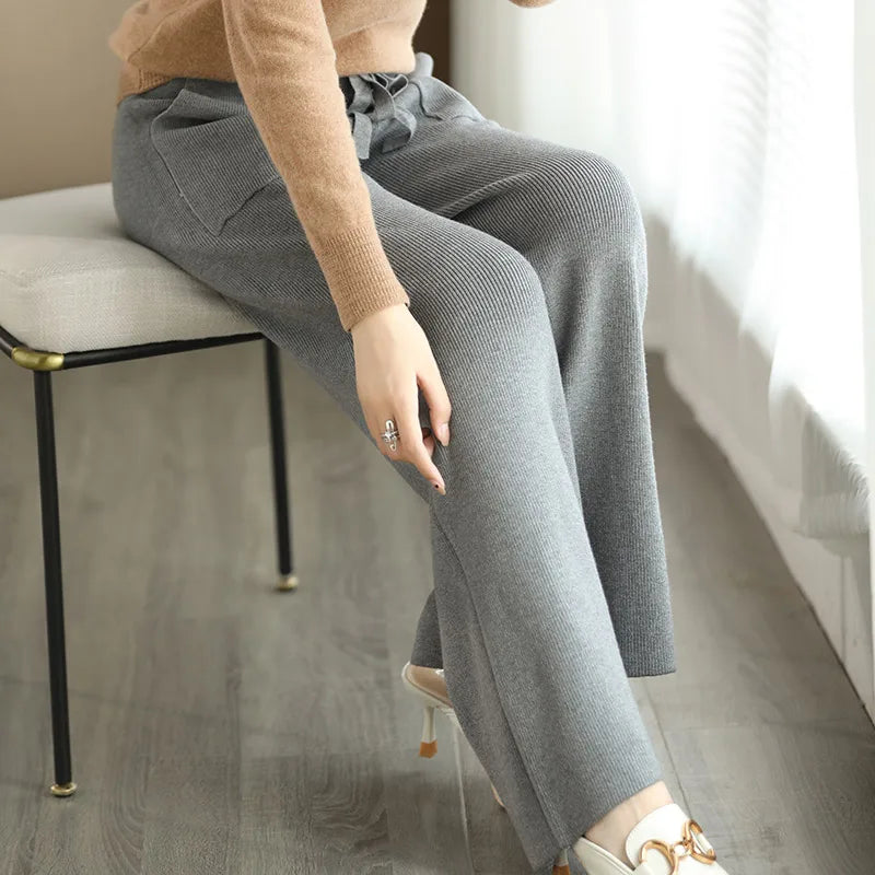 Merino Wool High-Waist Pants