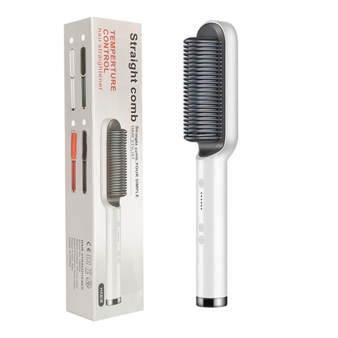 Electric Hair Brush: 2-in-1 Ionic Hair Straightener and Curling Tong